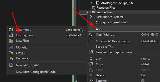 add-existing-item-to-visual-studio
