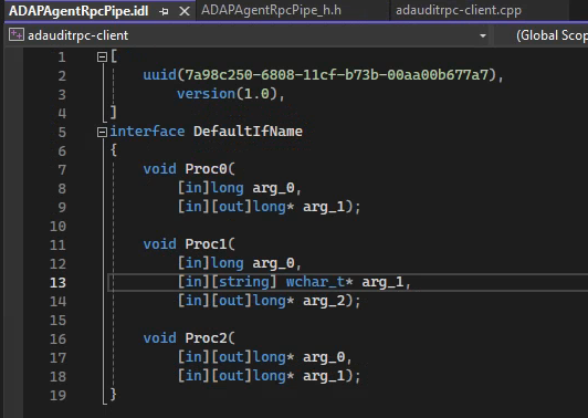 idl-structure-in-visualstudio
